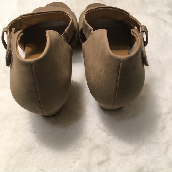 Natural Soul Daya Taupe Open Toe Booties Suede Block Heel Size 11M SB-M - Picture 3 of 9